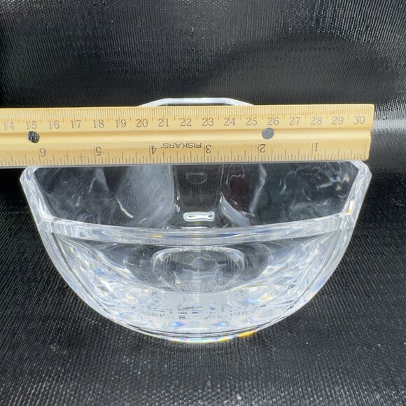Tiffany & Co New York Etched Six Panel Hexagonal Crystal Glass Bowl Dish Signed - Picture 5 of 12
